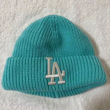 MLB 아쿠아 블루 니트 모자 프리 사이즈
