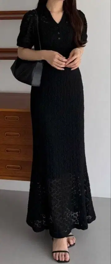 callautia 컷 레이스 폴로 원피스 (페치 원피스 세트)