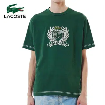 새상품 LACOSTE 핸드 스티치풍 프렌치 그래픽 T셔츠 No.1249