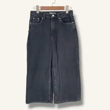 ZARA TRF 배기 팬츠 가우초 블랙 데님 블랙 크롭 XS