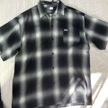 체크 무늬 XL 사이즈 숏 슬리브 셔츠
