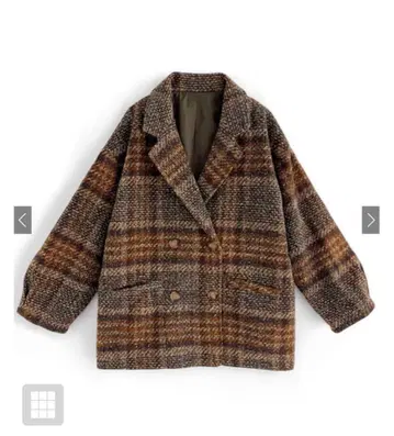 GRL 체크 무늬 더블 버튼 코트 [ snk977 ]