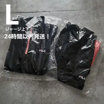 [ 새상품 ] FILA 긴팔 엠보싱 하프 지퍼 저지 상하의 블랙/핑크 L