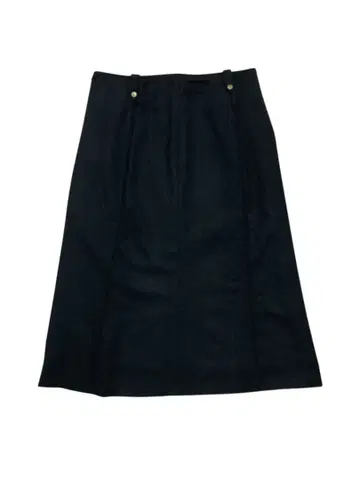 새상품급 미디 스커트 블랙 울 안감 부착 버튼 디자인 가을/겨울