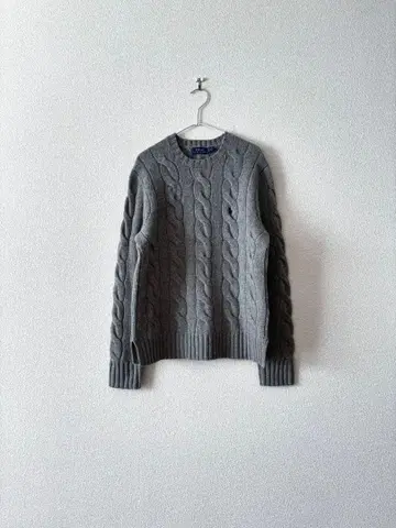 랄프 로렌 굵은 케이블 니트 그레이 S