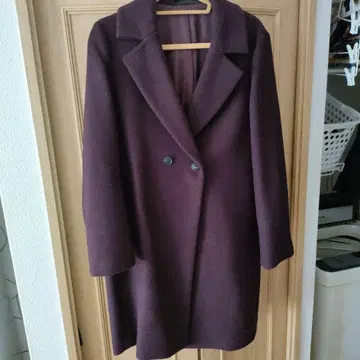 UNIQLO 다크 퍼플 더블 브레스트 코트