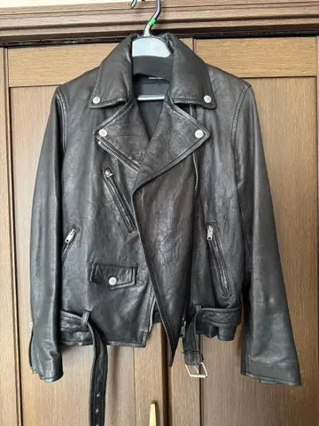 저널 스탠다드 블랙 가죽 라이더 자켓