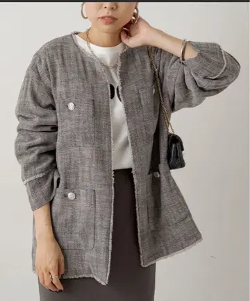 Laungedress 라이트 트위드 자켓