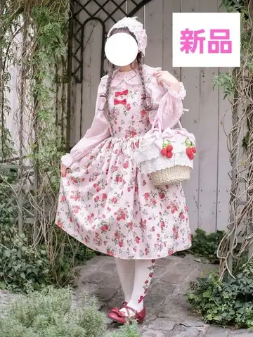 axes femme kawaii 클래식 베리 점프 스커트 핑크