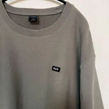 HUF 그레이 박스 로고 맨투맨 트레이닝복 XL