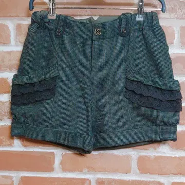 axes femme 레트로 숏 팬츠 하운드투스 체크 패턴 레이스 모리걸