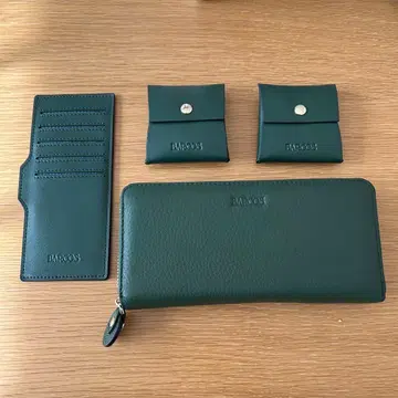 미사용 BARCOS 발코스 장지갑 코인 케이스 세트 그린