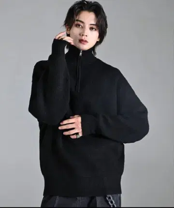 fuwamochi 하프 지퍼 니트