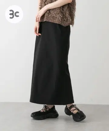 스트레치 서스펜더 하이웨스트 스커트 색상:BLACK 사이즈:L