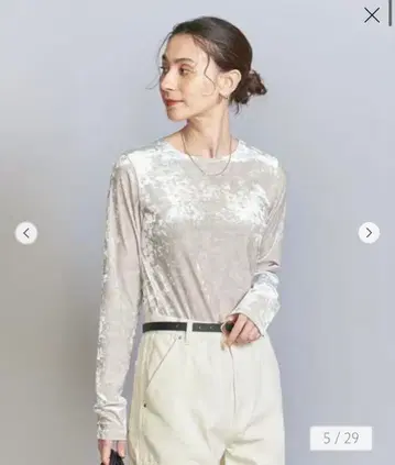 벨로아 롱 슬리브 T셔츠