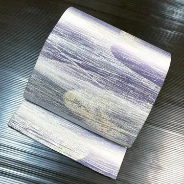 순수 실크 전통 후쿠로 오비 [ 노을 문양 ]