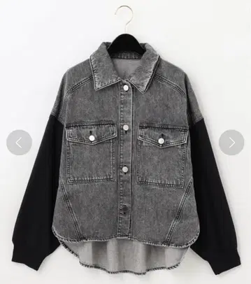 Diagram 니트 콤비 자켓 그레이 블랙