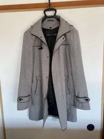 그레이 체스터 코트 후드 부착