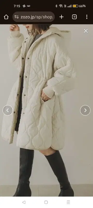 rectangle 아이보리 퀼팅 코트 F