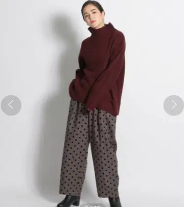 니코앤드 - 플로키 도트 루즈 팬츠 L 브라운 니코앤드