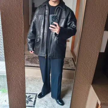 유로 빈티지 Tibet 가죽 자켓 카 코트 YR8