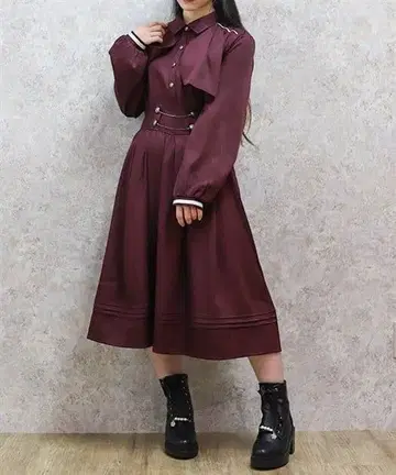 하이웨스트 플레어 원피스