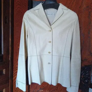 BALLSEY 아이보리 가죽 자켓