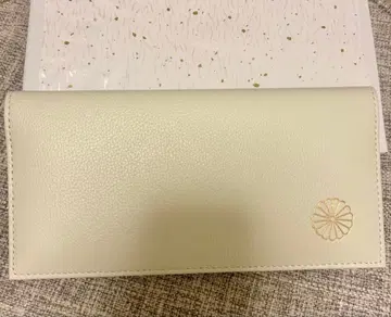 황궁 한정판 장지갑 천연 가죽 화이트 화이트 국화 문양