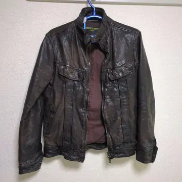 FREE'S SHOP 브라운 가죽 자켓 M 사이즈