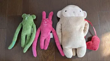후모후모 씨 하트형 파우치 포함 원숭이 봉제 인형 곰 & 토끼