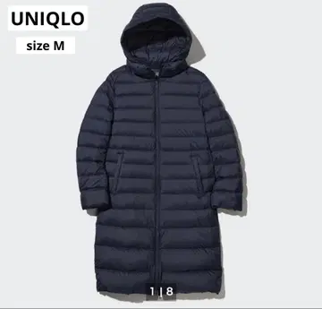 유니클로 2Way 울트라 라이트 다운 롱 코트 네이비 M