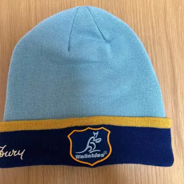 럭비 월라비스 니트 모자 원사이즈 스카이블루/네이비