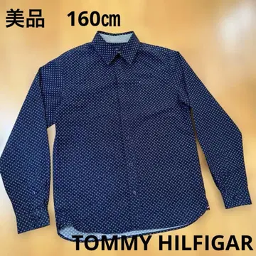 TOMMY HILFIGAR 다크 네이비 패턴 셔츠