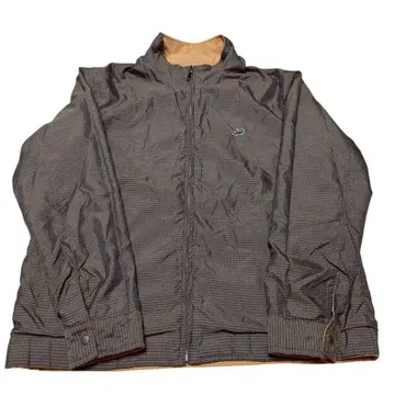 그레이 체크 무늬 풀 지퍼 자켓