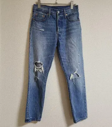 [리바이스] 501 리바이스 데미지 가공 스키니 데님 S