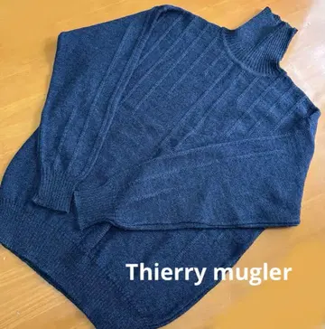 Thierry mugler 터틀 스웨터 네이비 46