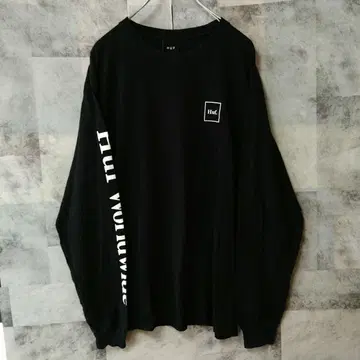 HUF 하프 Lsize 롱 슬리브 백 로고 원포인트 로고 블랙