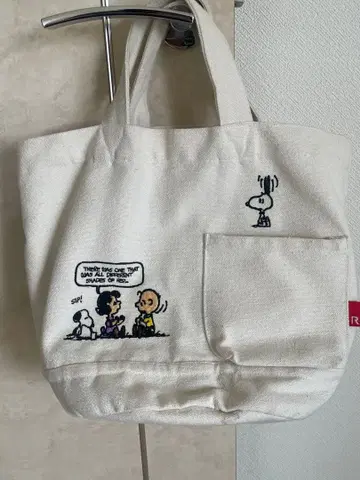 스누피 자수 토트백