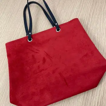 빨간색 스웨이드 토트백