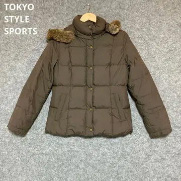 TOKYO STYLE SPORTS 브라운 후드 부착 다운 자켓
