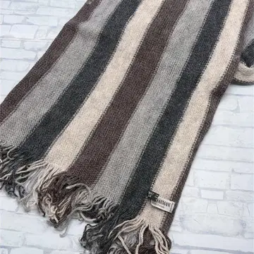 조르지오 아르마니 스트라이프 디자인 머플러 알파카