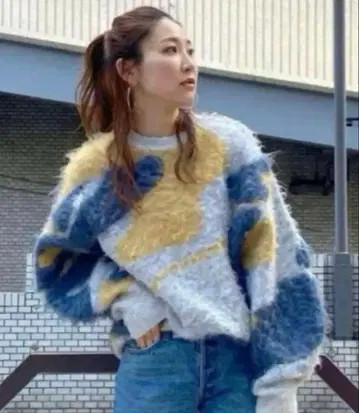 Ungrid 샤기 자카드 니트