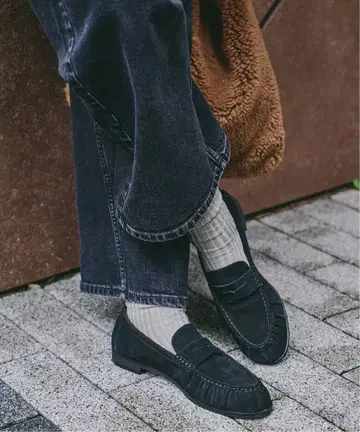 [ 새상품급 ] 루탈론 가죽 소프트 개더 로퍼 23.5cm