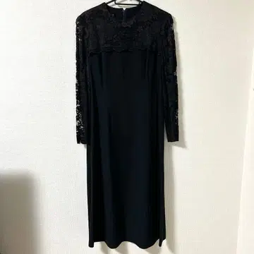 시몬느 소매 레이스 포멀 원피스 상복 블랙