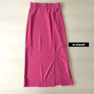 w closet 슬릿 롱 스커트 핑크 미사용