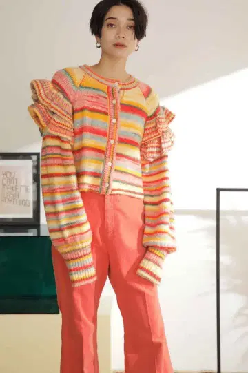 mag by c 프릴 니트 가디건