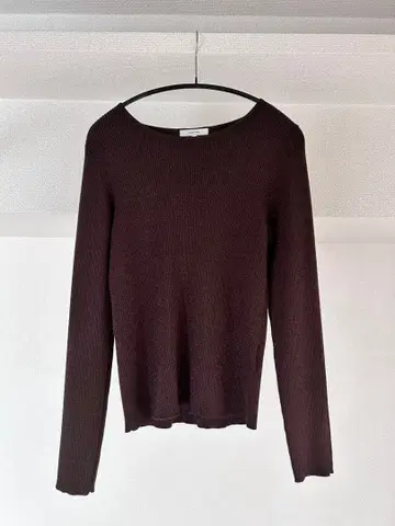 글로벌 워크 안티필링 매끄러운 보트넥 풀오버 M 브라운 라메