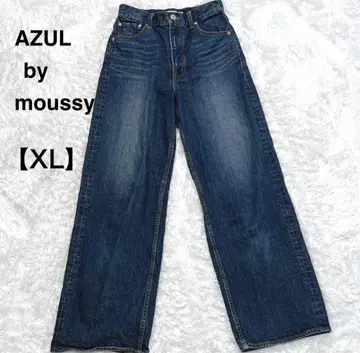 컨디션 최상 아줄바이마우지 데님 와이드 팬츠 인디고 블루 XL