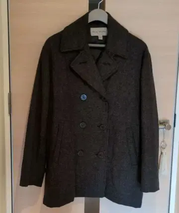 MAC HOPE 다크 그레이 피 코트 남성용 M