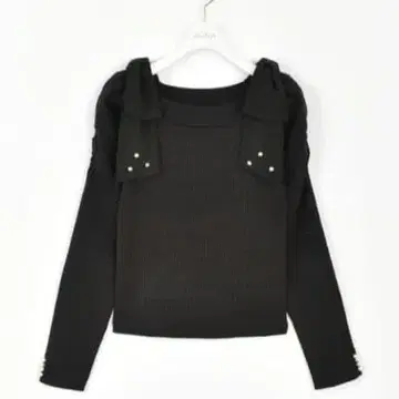 evelyn 숄더 리본 니트